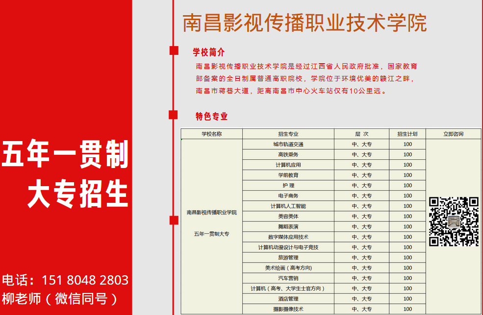南昌影视传播职业学院-2020年招生简章